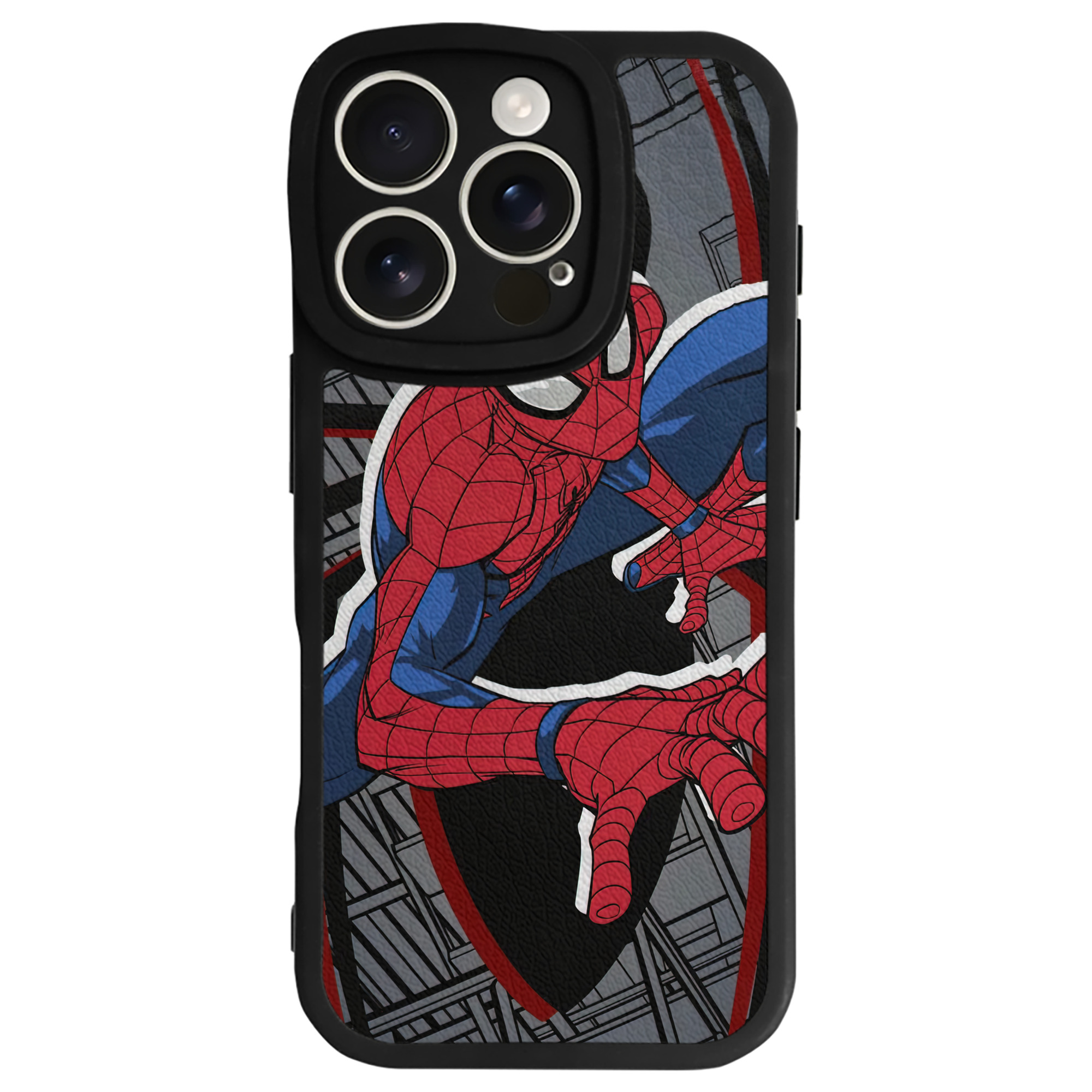（画像用） Spider Man スパイダーマン 【iPhone 16シリーズ対応】シリコンスマホケース（レザー調） 材質：シリコン